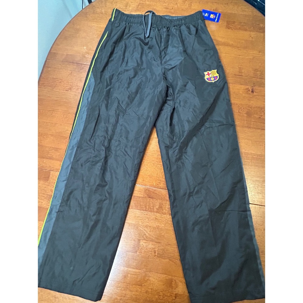 New FC Barcelona Track Pants Mens XL Black Grey Soccer Athletic Training Joggers